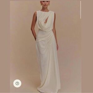 Meshki Oria Chiffon Maxi Dress- Ivory Medium